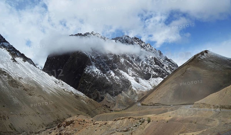 Tourism from Europe in the Indian part of the Himalayas, in the parts of Ladakh and Kashmir, pictured here in June 2019- is quite rare but still very interesting. There are travel warnings.Ladakh. At Fatu La Pass, IND, India, Asia