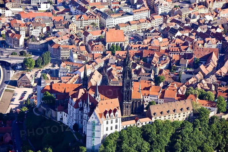 Aerial view of Meissen old town