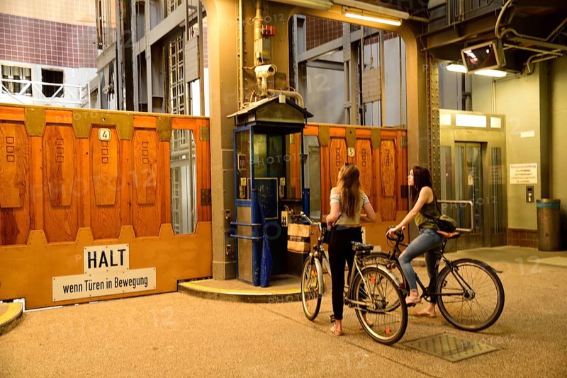 Europe, Germany, Hamburg, City, Harbour, Old Elbe Tunnel under the Elbe, restored east tunnel, interior view, Connection between St. Pauli and harbour, Built in 1911, Lift shaft for cars etc, Hamburg, Hamburg, Federal Republic of Germany, Europe