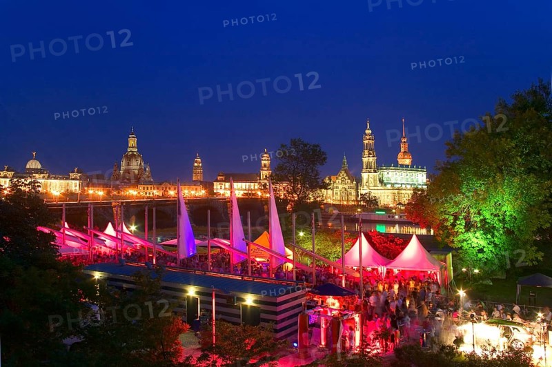 View of Dresden's old town from the Elbsegler restaurant