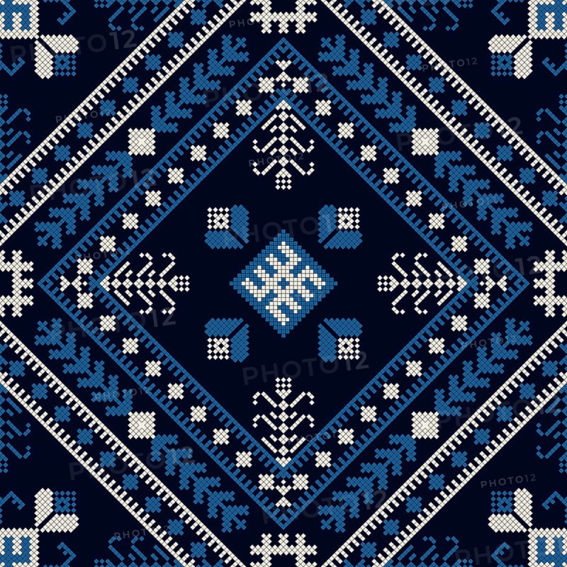 Traditional Latvian embroidery seamless pattern, vector illustration