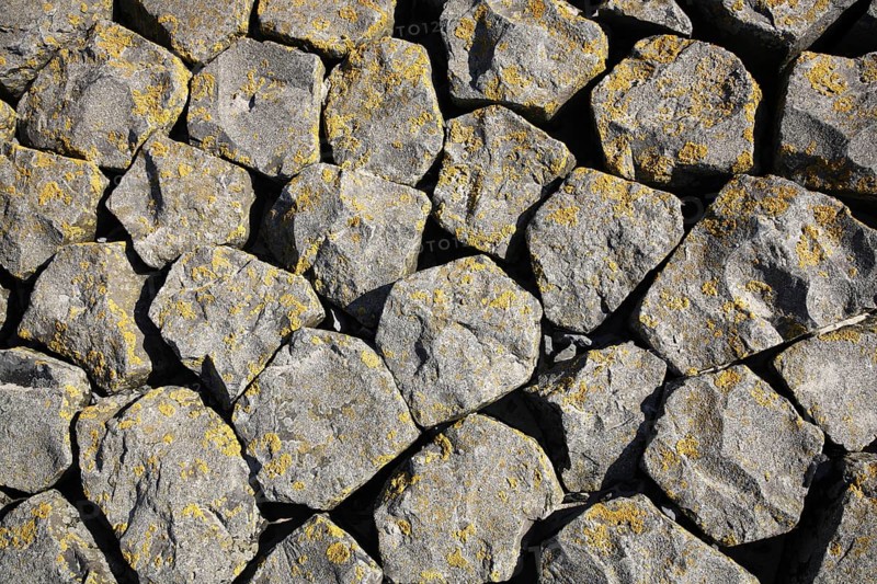 Stones on dike at Hoofdplaat in Zealand, Zeeland, Zeeuws-Vlaanderen, the Netherlands