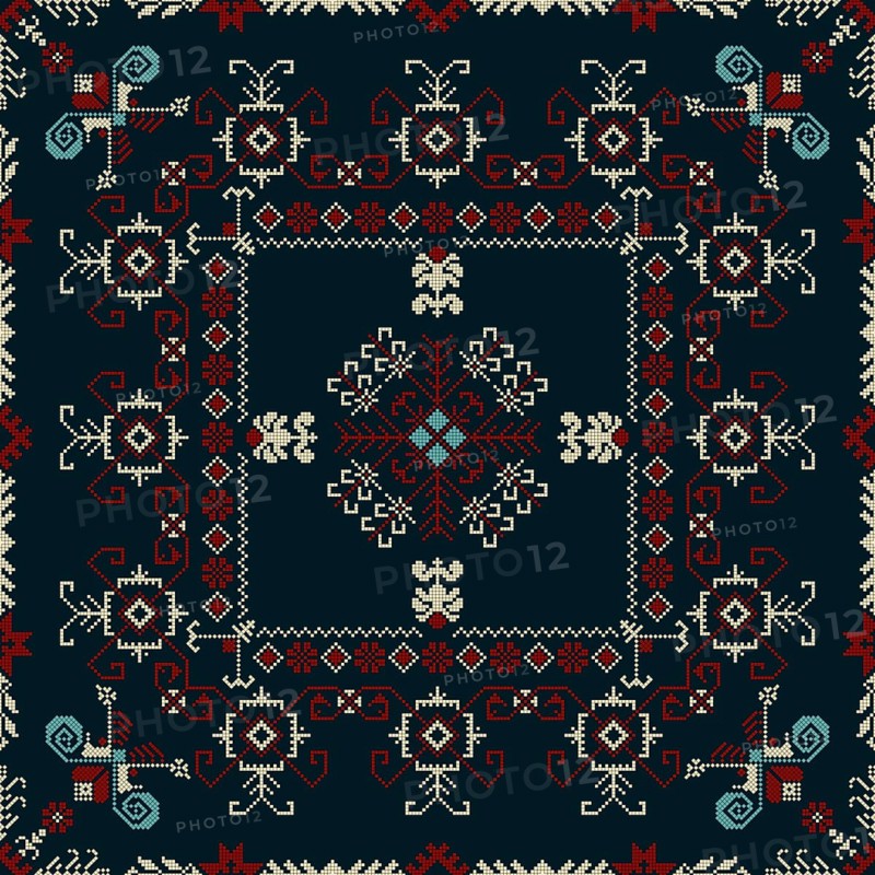 Traditional Latvian embroidery seamless pattern, vector illustration