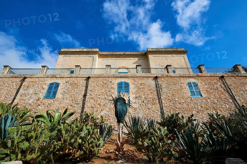 Super wide angle shot, Historic building, Levanzo town, Levanzo, Egadi Islands, Sicily, Italy, Europe