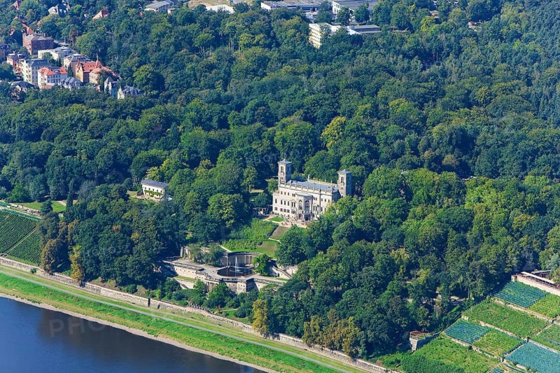 Aerial view Dresden Elbschlösser