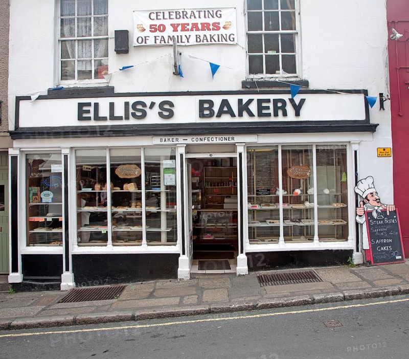 Ellis's bakery traditional family bakers shop in Tavistock, Devon, England, United Kingdom, Europe
