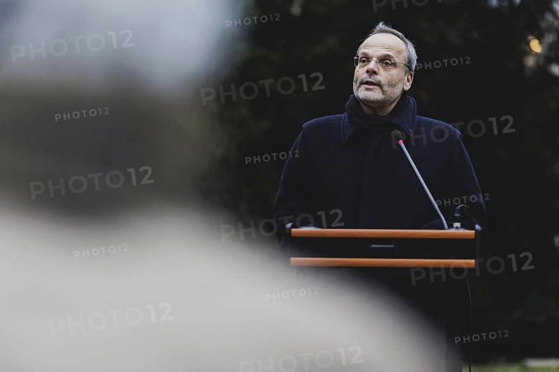 Felix Klein, Federal Government Commissioner for Jewish Life in Germany and the Fight against Anti-Semitism, photographed during a commemorative event at the Memorial to the Murdered Sinti and Roma in Berlin, 31 January 2024 / Photographed on behalf of the Federal Ministry for Women, Senior Citizens, Family and Youth