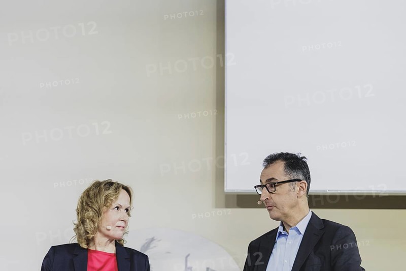 (L-R) Steffi Lemke (Alliance 90/The Greens), Federal Minister for the Environment, Nature Conservation, Nuclear Safety and Consumer Protection, and Cem Özdemir (Alliance 90/The Greens), Federal Minister for Agriculture and Food, recorded during the B