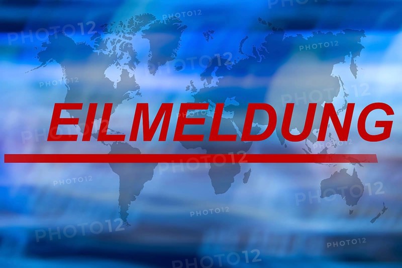Symbolic image: The word breaking news on an abstract background