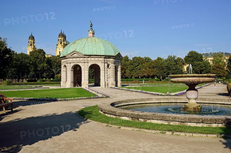 Europe, Germany, Bavaria, Munich, City, Hofgarten, Temple of Diana and Theatine Church, Hamburg, Hamburg, Federal Republic of Germany, Europe