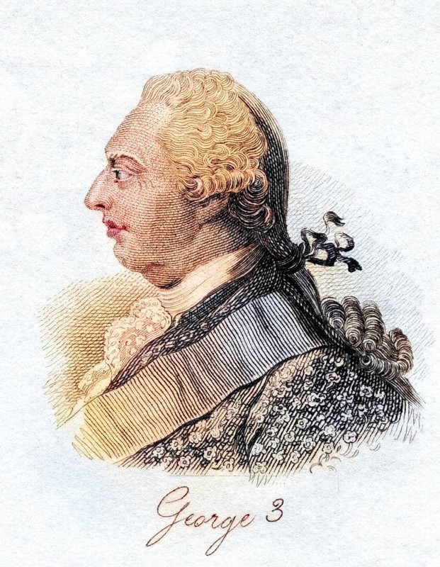 George III 1738-1820 George William Frederick. King of Great Britain and Ireland and King of Hanover 1815-1820 from the book Crabbs Historical Dictionary from 1825, Historical, digitally restored reproduction from a 19th century original, Record date not stated