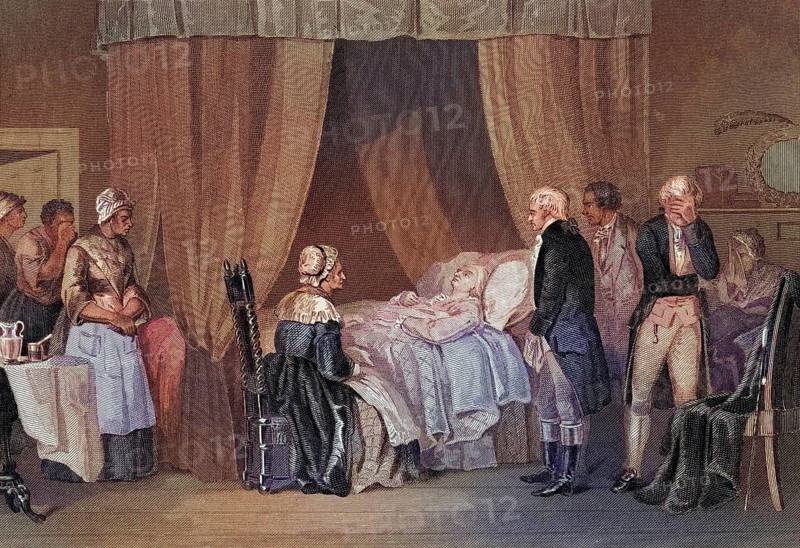 Death of Washington December 1799, George Washington, 1732-1799, First President of the United States, After a 19th century print by J Rogers after Chapin, Historic, digitally restored reproduction from a 19th century original, Record date not stated