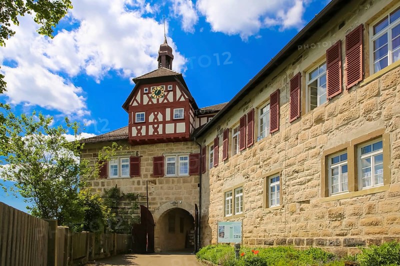 Reichenberg Castle, Staufer castle complex, hilltop castle, historic building, built between 1230 and 1231 by Margrave Hermann V of Baden, half-timbered, Oppenweiler, Rems-Murr district, Baden-Württemberg, Germany, Europe