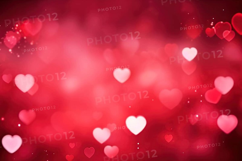 A romantic and dreamy background featuring heart-shaped bokeh lights, perfect for Valentine's Day or love-themed designs, AI generated