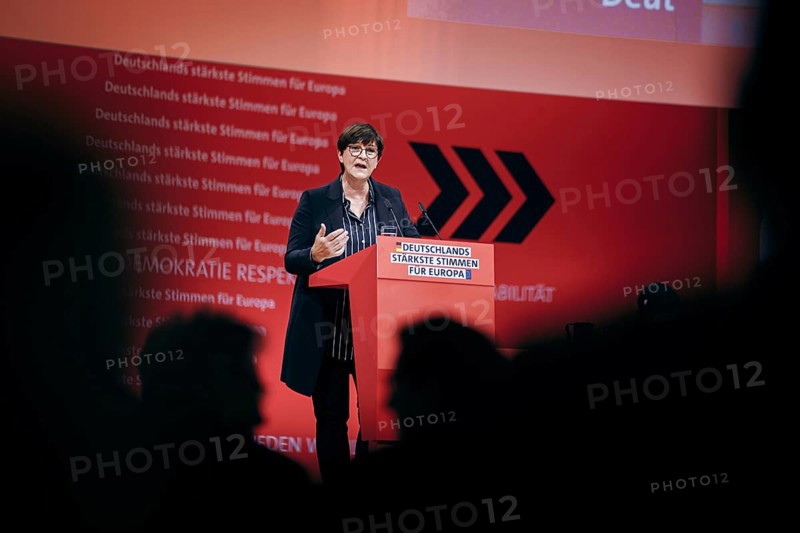 Saskia Esken, Federal Chairwoman of the SPD, recorded at the European Delegates' Conference of the German Social Democratic Party in Berlin, 28 January 2024