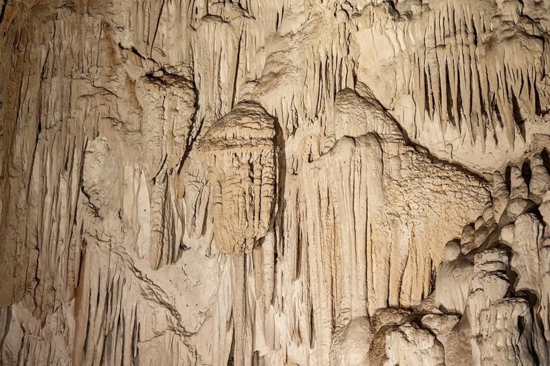 Stalactites in a stalactite cave, Terciopelo Cave, Barra Honda National Park, Costa Rica, Central America
