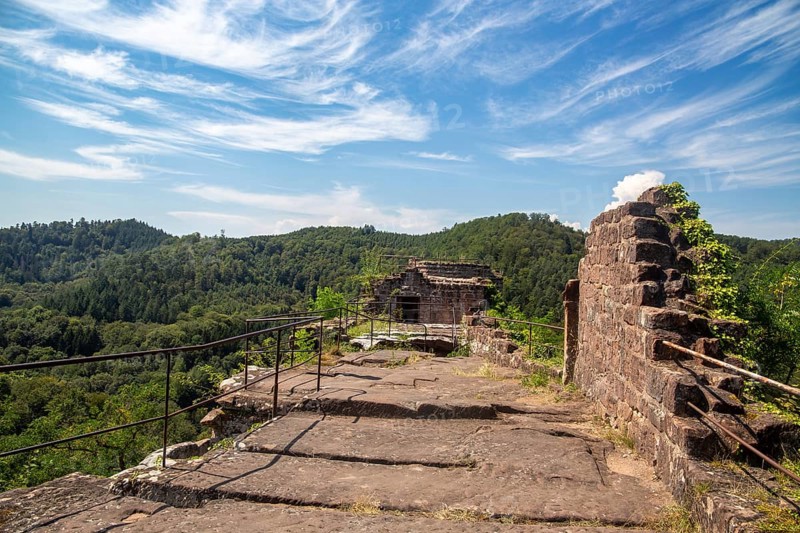 Wasigenstein Castle (Alsace, France) . The castle ruins are the remains of a medieval rock castle in the Palatinate Forest-North Vosges biosphere reserve