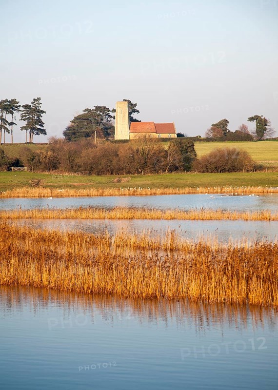 Coastal flooding leading to inundation of land not covered by flood water for 50 years, Ramsholt, Suffolk, England, December 2013
