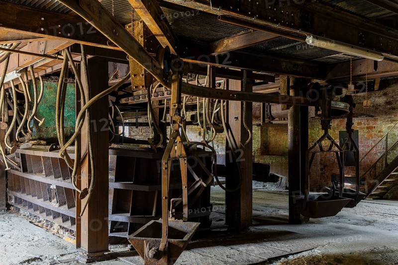 The Muldenhütten smelter site is more than 800 years old. The still existing, historical and heritage-protected metallurgical buildings as well as their partially preserved technical facilities make the site one of the oldest still existing sites of non-ferrous metallurgy in Germany. Shaft furnace building, 19th day of the mining and metallurgy exhibition in the district of Central Saxony, Muldenhütten, Saxony, Germany, Europe