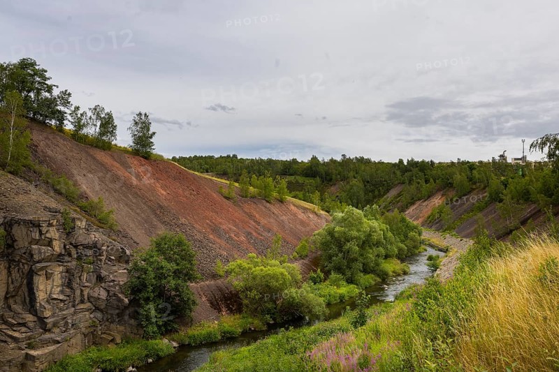 Mulde in Muldenhütten with Abrauhalden, 19th Day of Mining and Metallurgy in the District of Central Saxony, Muldenhütten, Saxony, Germany, Europe