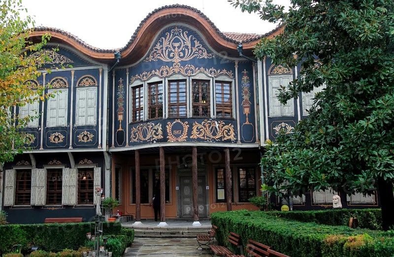 Ethnographic Museum in historic old town area of Plovdiv, Bulgaria occupies the 1847 house merchant Argir Kuyumdzhioglu