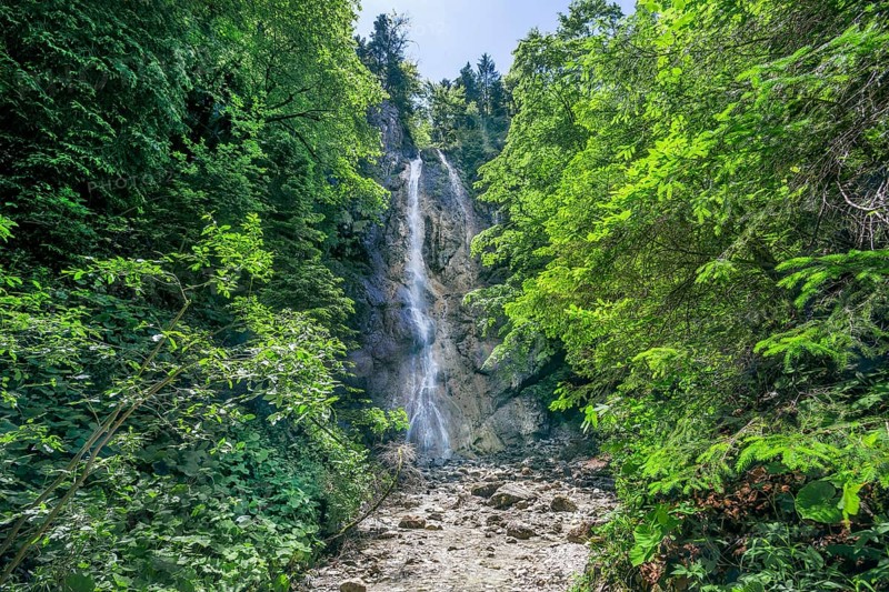 Ohlstadt Waterfall, Ohlstadt, Loisach Valley, The Blue Country, Upper Bavaria, Bavaria, Germany, Europe
