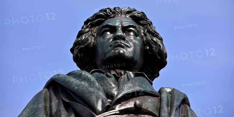 The Beethoven Monument commemorates the famous composer Ludwig van Beethoven on Münsterplatz, Bonn, North Rhine-Westphalia, Germany, Europe