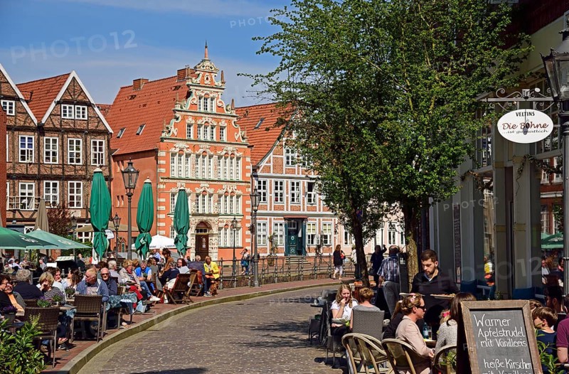 Europe, Germany, Lower Saxony, Stade, Hamburg Metropolitan Region, Hanseatic City, Hanseatic Harbour, Water West, Mayor Hintze House in the Weser Renaissance style, built in 1646, Hamburg, Hamburg, Federal Republic of Germany, Europe