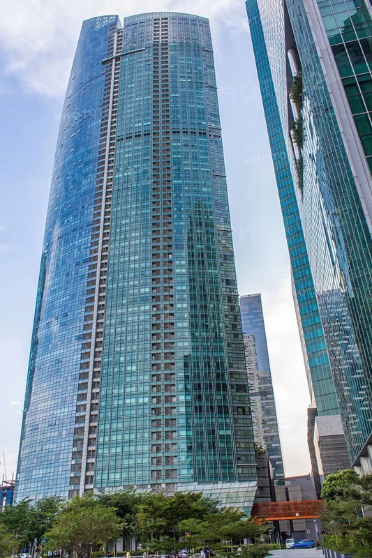 Modern futuristic buildings and skyscaper in the center of Singapore
