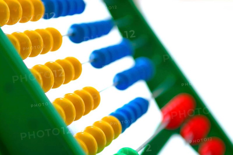 A simple calculating machine, abacus, wooden abacus, studio