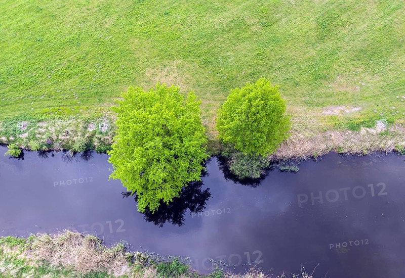 Aerial photo, natural course of the Spree, Mönchwinkel, 16 05 2023