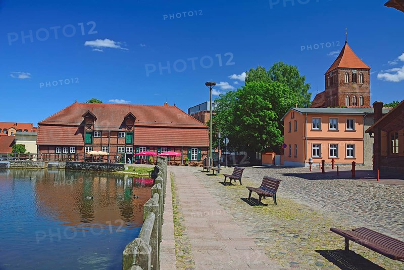 Europe, Germany, Mecklenburg-Western Pomerania, Teterow, old town mill, built around 1800, half-timbered, Teterow, Mecklenburg-Western Pomerania, Germany, Europe