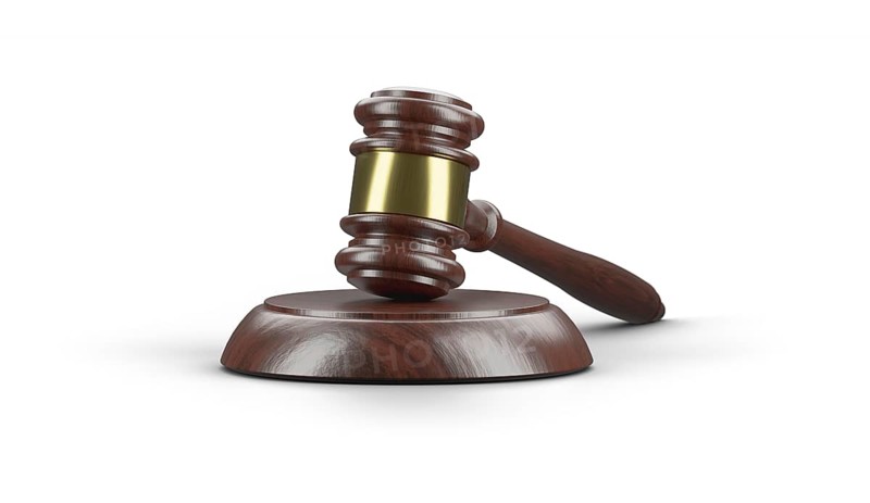 Wooden gavel isolated on a white background