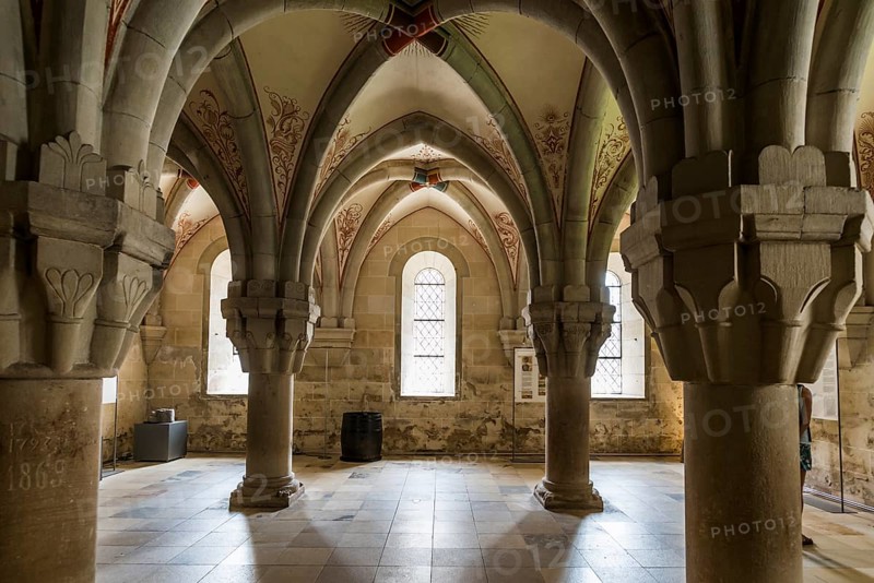 Interior view, Chapter House, Cistercian Monastery Bebenhausen, Tübingen, Baden-Württemberg, Germany, Europe