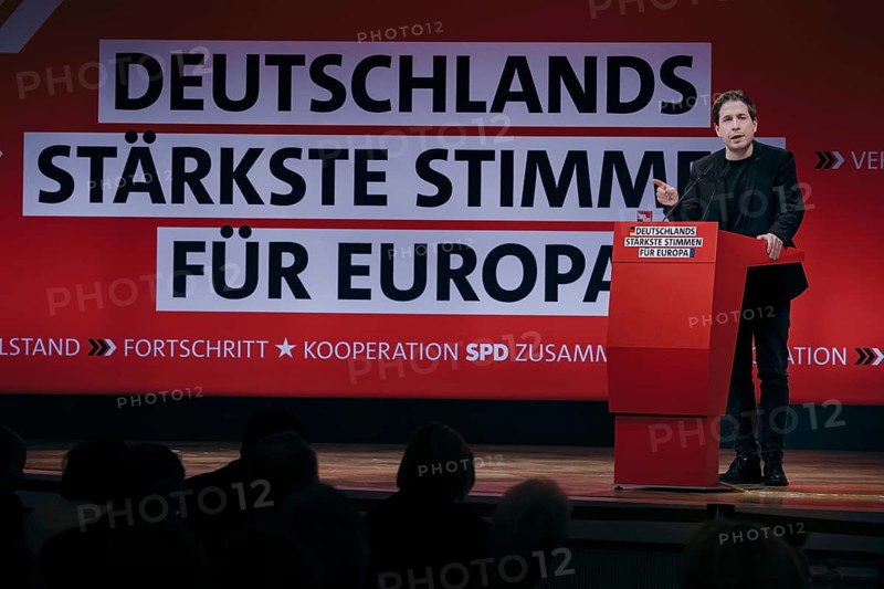 Kevin Kuehnert, Secretary General of the SPD, recorded at the European Delegates' Conference of the Social Democratic Party of Germany in Berlin, 28 January 2024