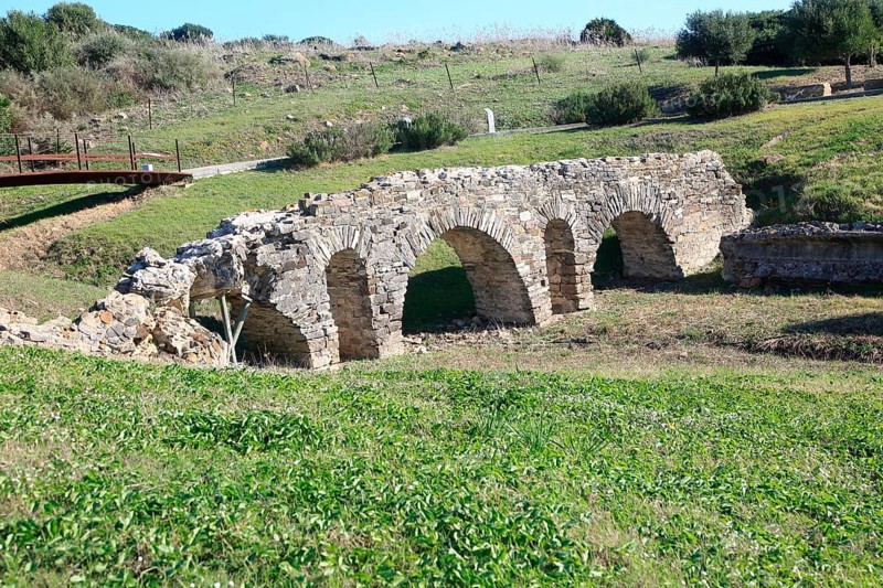 Punta Paloma bridge aqueduct at Baelo Claudia Roman site, Cadiz Province, Spain, Europe