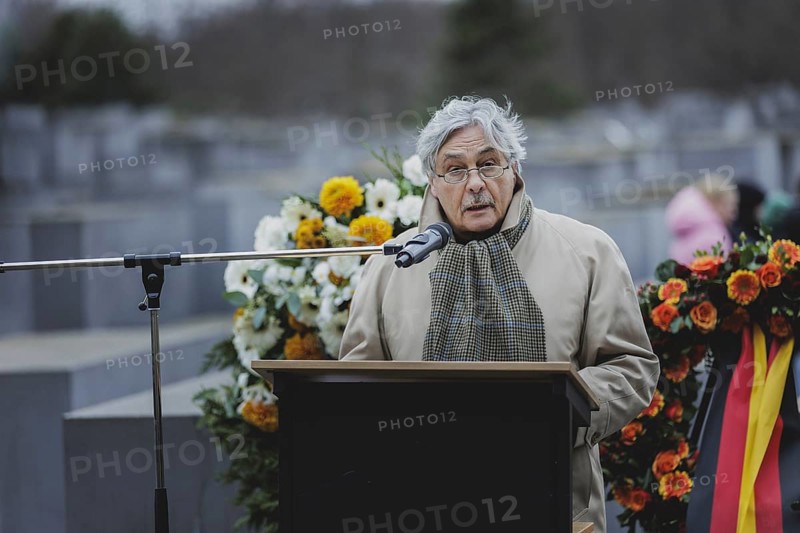Christian Pfeil, contemporary witness and Holocaust survivor, photographed as part of the commemorative event at the Memorial to the Murdered Jews of Europe in Berlin, 31 January 2024 / Photographed on behalf of the Federal Ministry for Women, Senior Citizens, Family and Youth