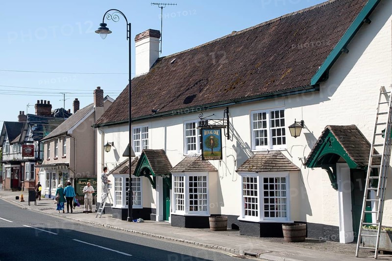 Historic buildings and Royal Oak pub Pewsey, Wiltshire, England, United Kingdom, Europe