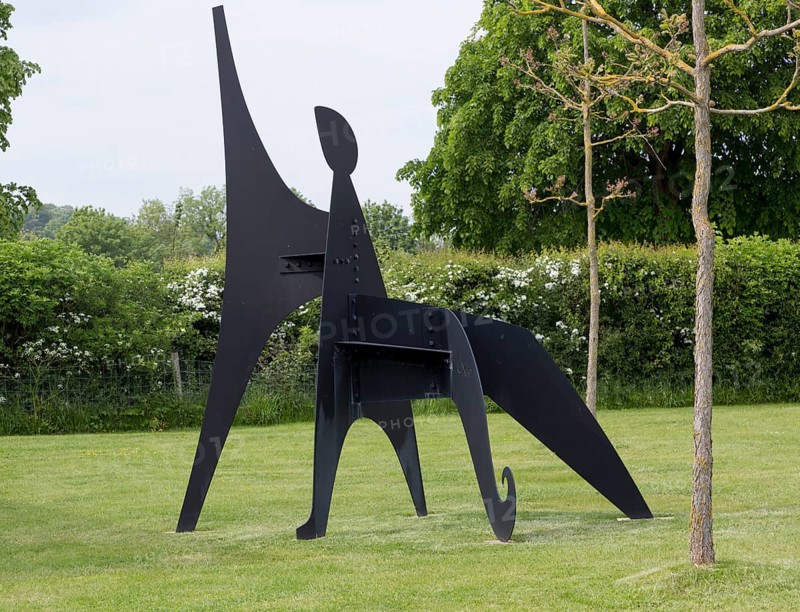 Hauser and Wirth art gallery, restaurant and garden, Durslade Farm, Bruton, Somerset, England, UK, Alexander Calder sculpture 'Sabot' 1963