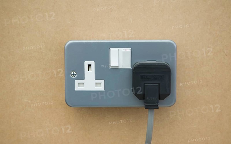 Wall mounted two plug socket, UK
