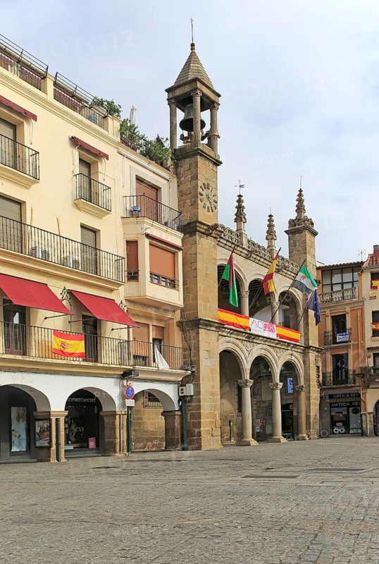 Ayuntamiento town hall historic buildings Plaza Mayor, Plasencia, Caceres province, Extremadura, Spain, Europe