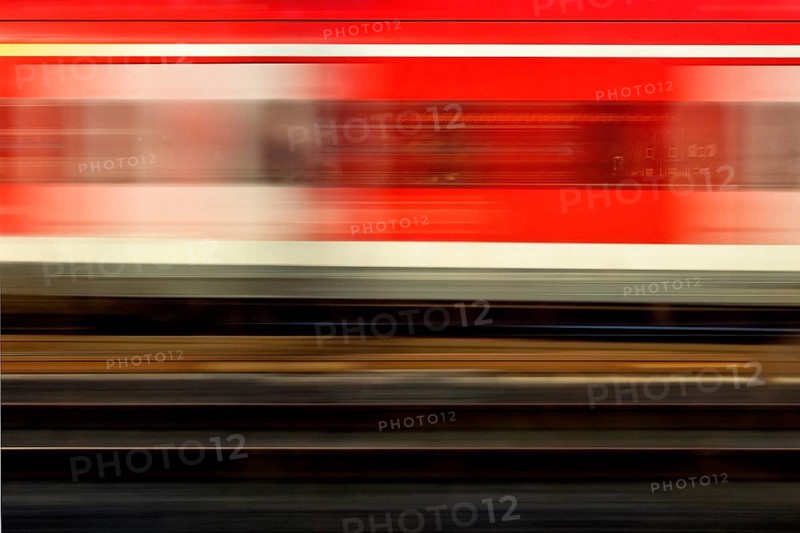 Long exposure from a moving train, Wetzlar, Hesse, Germany, Europe