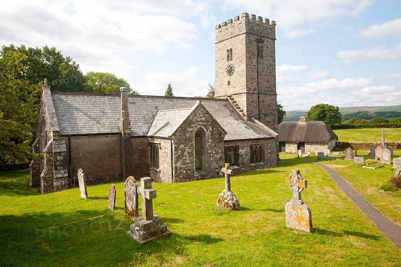Village church of Saint Peter, Buckland in the Moor, Dartmoor national park, Devon, England, United Kingdom, Europe