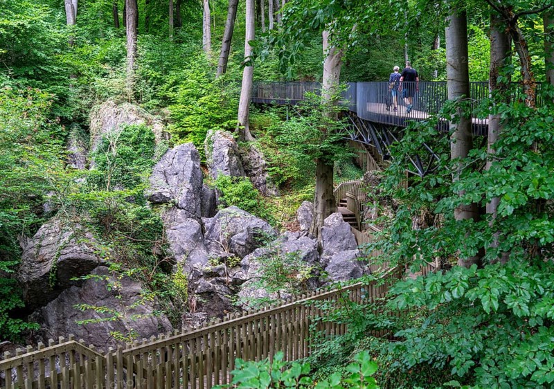 The Felsenmeer in Hemer, Sauerland, geotope, with rugged rock formations, nature reserve, North Rhine-Westphalia, Germany, Europe