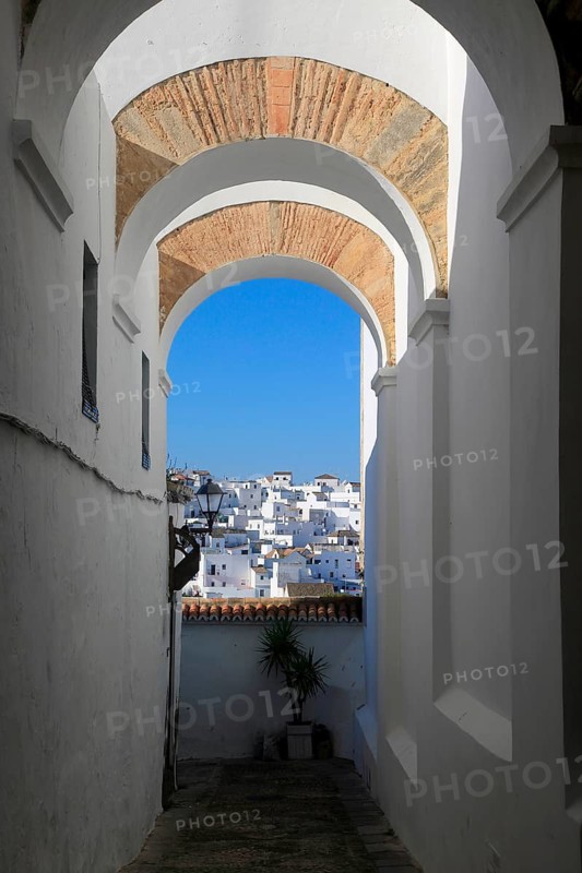 Traditional whitewashed buildings in Vejer de la Frontera, Cadiz Province, Spain, Europe
