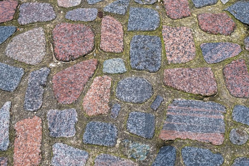 Old stone pavement, texture, background, Münsterland, North Rhine-Westphalia, Germany, Europe