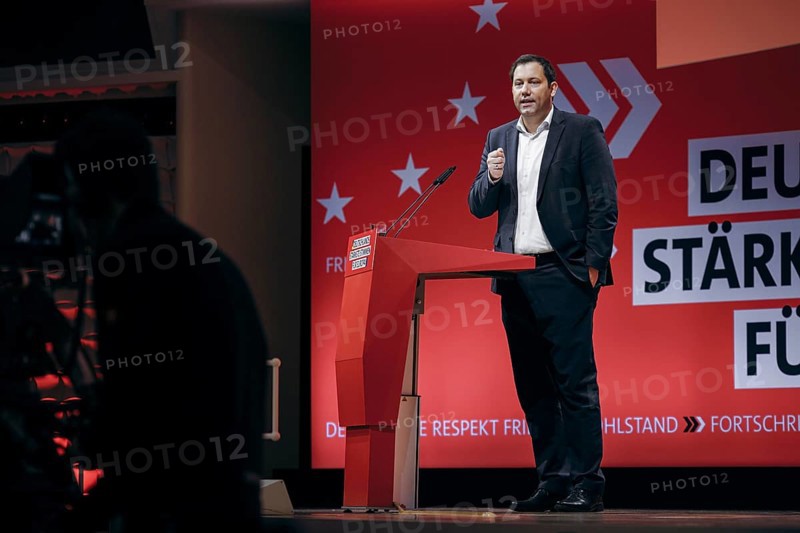 Lars Klingbeil, Federal Chairman of the SPD, recorded at the European Delegates' Conference of the Social Democratic Party of Germany in Berlin, 28 January 2024