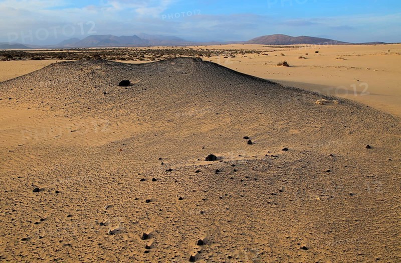 Sand dunes at Las Dunas natural park, Corralejo, Fuerteventura, Canary Islands, Spain, Europe