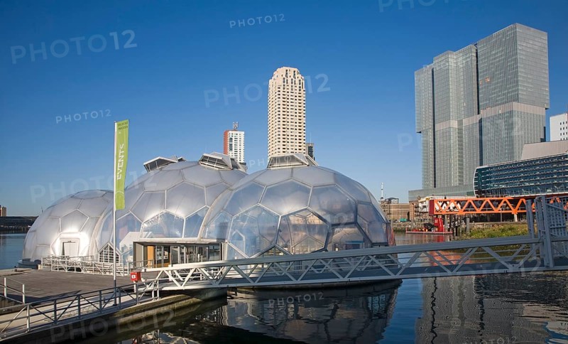 The Floating Pavilion experiment in sustainable architecture and Climate Proof Development, Rotterdam, Netherlands designed by Deltasync and PublicDomain Architects