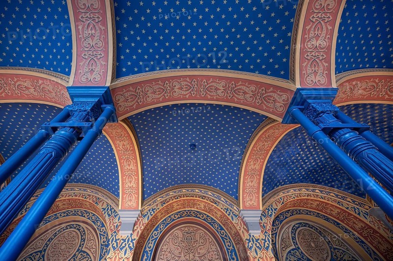 Preserved ceiling vault in the vestibule of the former synagogue, built in 1883, destroyed by the Nazis in 1938, Landwehrstraße 1, Kitzingen, Lower Franconia, Bavaria, Germany, Europe